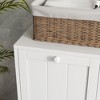 kleankin Tilt out Laundry Hamper, Hamper Cabinet, with 2 Compartments, Modern Laundry Cabinet for Bathroom, Washroom, White - 4 of 4