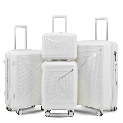 4 Piece Luggage Sets With Spinner Wheels, Expandable Lightweight Suitcase Tsa Lock Hard Shell Luggage Sets for Travel Family 14in/20in/24in/28in