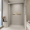 Gulches 44in to 48in W x 72in H Double Sliding Semi frameless Shower Door Brushed Nickel Finish with Clear Glass Explosion proof Rollers 1 Pc - 3 of 4