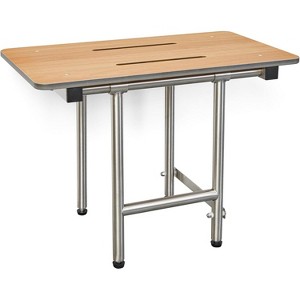 Seachrome Folding Wall Mount Bench Shower Seat with Legs, ADA Compliant - 1 of 1