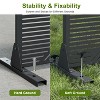 Pexfix 72 x 47 Inch Metal Privacy Screen Freestanding Outdoor Divider Panel For Patio Deck Balcony Heavy Duty Base Weatherproof Black Twill V-Shape - 4 of 4