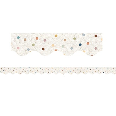 Teacher Created Resources Everyone is Welcome Dots Scalloped Border Trim (Pack of 6)