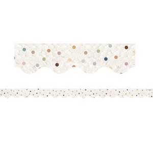 Teacher Created Resources Everyone is Welcome Dots Scalloped Border Trim (Pack of 6) - 1 of 1