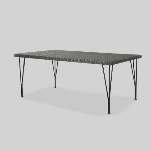 christopher knight patio dining outdoor wicker rectangle bedford gray table target