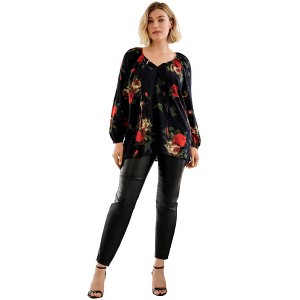 ellos Tie Neck Peasant Tunic - 1 of 4