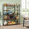 ORRD Industrial Bakers Rack with Hutch, 55” Rustic Brown Kitchen Storage Shelf with Microwave Stand, 5-Tier Pantry Organizer with Hooks & Metal Frame - 4 of 4