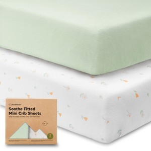 KeaBabies Mini Crib Sheets for Baby Girls, Boys, 2-Pack Soothe Pack and Play Sheets Fitted, Organic Pack N Play Mattress Sheet - 1 of 4