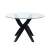 Amalie Round Dining Table Black - Steve Silver Co.: 48" Glass Top, Rubberwood Base, Seats 6 - 3 of 4