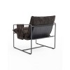 Vynxaria 2 Chairs in 1 Box, Upholstered hanging armchair with arm pocket metal frame, crushed foam cushions and skin-friendly braid - 4 of 4
