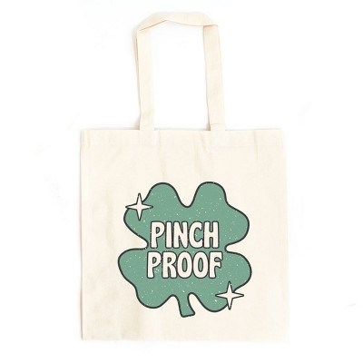 City Creek Prints Pinch Proof Shamrock Canvas Tote Bag - 15x16 - Natural