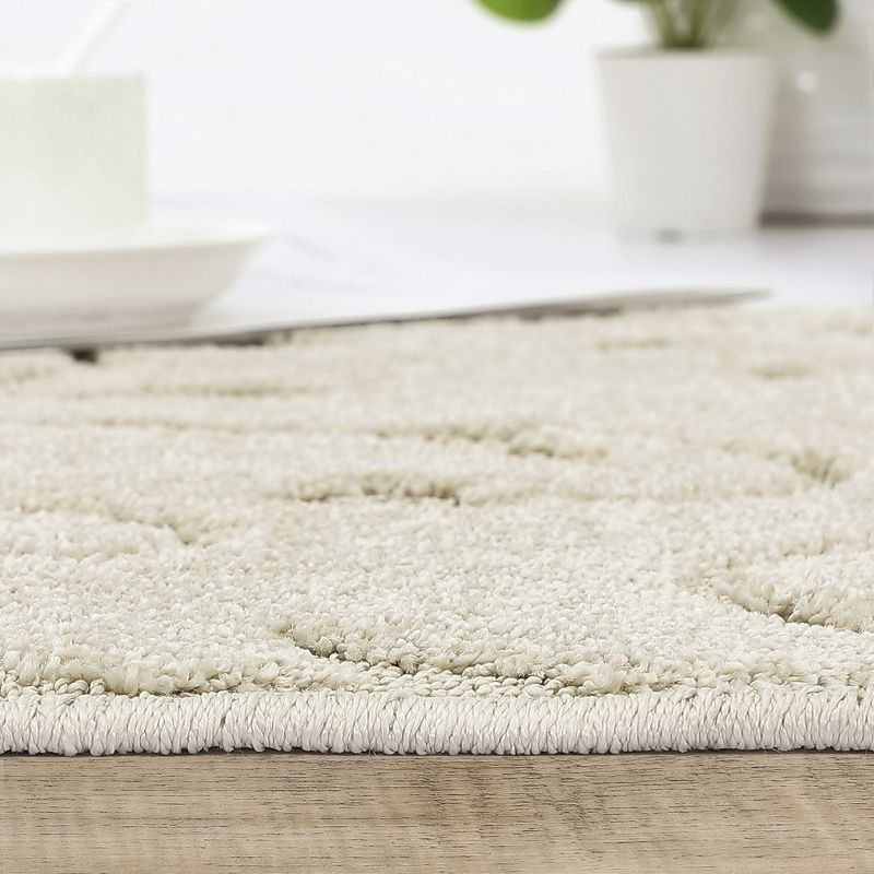 Shag Area Rug Floral Shaggy Rug Soft Thick Solid Carpet Boho Plush Fluffy High-Low Pile Rug, 3x5, 3 of 8