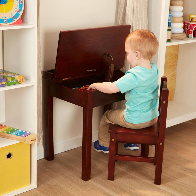 Melissa &#38; Doug Wooden Child&#39;s Lift-Top Desk and Chair - Espresso, 6 of 11