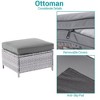Sonkuki 2-Piece Ottomans with Solution-Dyed Fabric Cushion, All-Weather Wicker Ottomans, Ideal for Patio - 4 of 4
