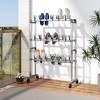 vidaXL Shoe Rack with Wheels Silver 26"x10.6"x39.4" - 2 of 4