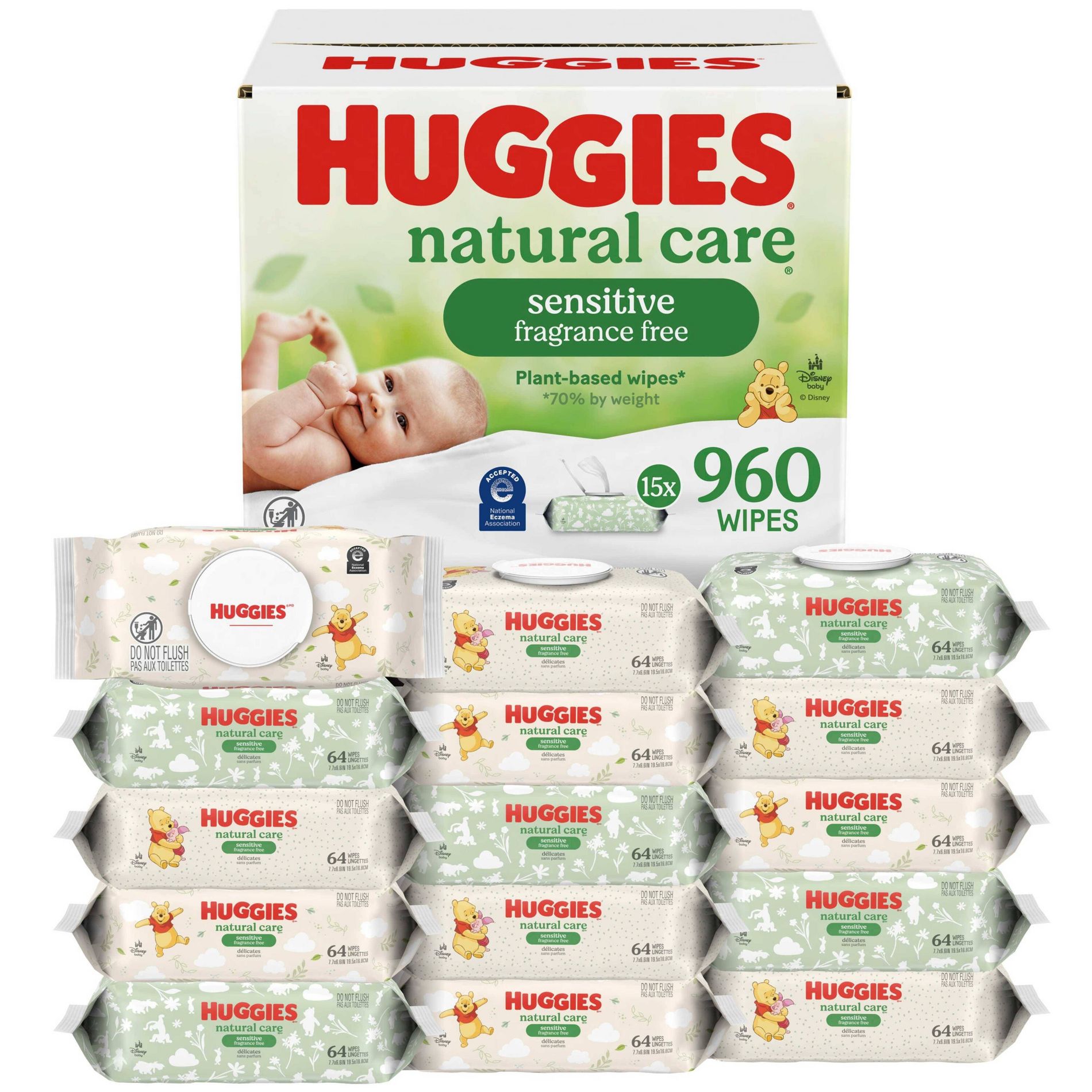 Huggies Natural Care Sensitive Unscented Baby Wipes (Select Count)