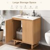 Freestanding Bathroom Cabinet With Top Basin Sink 2 Doors Space Saving Floor Cabinet Bathroom Accessories For Small Space - image 2 of 4