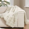Brooklyn Loom 50"x70" Bubble Rabbit Faux Fur Throw Ivory - 3 of 4
