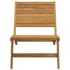 vidaXL Solid Wood Patio Chair - Teak Frame Lounge Seating for Garden, Patio, Outdoor, Terrace - Foldable Backrest - 23.6" x 35.4" x 25.6" Dimensions - 3 of 4
