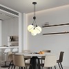 POWLIG 3 - Light Modern Dimmable Globe Chandelier with Frosted White Globe Glass Shade - 2 of 4