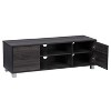 CorLiving Hollywood Wood Grain TV Stand for TVs up to 55" with Doors Dark Gray : Entertainment Console, Wood Composite, No Tools Assembly - 4 of 4