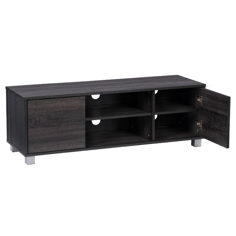 Hollywood Wood Grain TV Stand for TVs up to 55&#34; with Doors Dark Gray - CorLiving, 4 of 12
