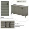 VYNXARIA Sideboard with 4 Door Large Storage Buffet with Adjustable Shelves and Metal Handles for Kitchen, Living Room, Dining Room (Antique Gray) - 4 of 4