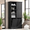 Tall Bathroom Storage Cabinet with Door, 2 Tilt-Out Laundry Hampers, Adjustable Shelves & Open Rack for Bathroom or Laundry Room - 3 of 4