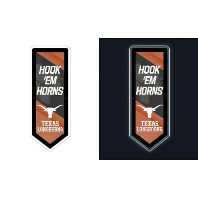 Evergreen Ultra-Thin Glazelight LED Wall Decor, Pennant, University of Texas- 9 x 23 Inches Made In USA