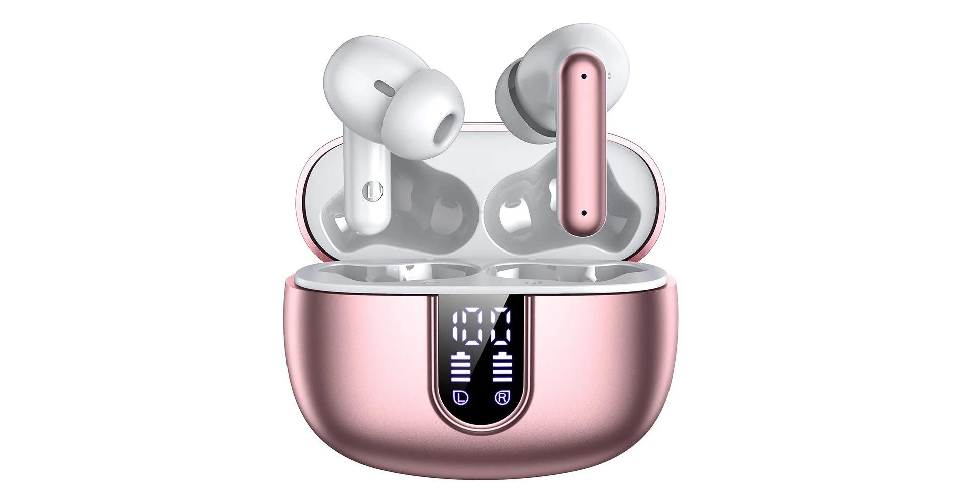 MOVSSOU Wireless Earbuds Bluetooth Headphones LED Display Waterproof In-Ear Earphones Mic