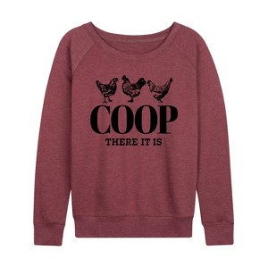 Women's - Instant Message - Country Casuals Lightweight French Terry Wide Neck Long Sleeve Shirt - 1 of 4