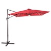 Sonkuki 10x8FT Round Offset Outdoor Patio Solar LED Cantilever Umbrella w/Aluminium Pole, 360° Rotation and Canopy Angle Adjustment - 2 of 4