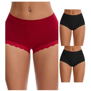INSPIRE CHIC 3 Packs Women's High Waisted Breathable Tummy Control Underpants - 1 of 4