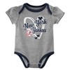 MLB New York Yankees Infant Girls' 3pk White Bodysuit - 3 of 4