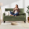 Dyonery 50" Beige Corduroy Loveseat Sofa with Solid Wood Frame for Living Room Small Comfy Loveseat with Deep Seat Spring Cushion, Tool-Free Assembly - 2 of 4