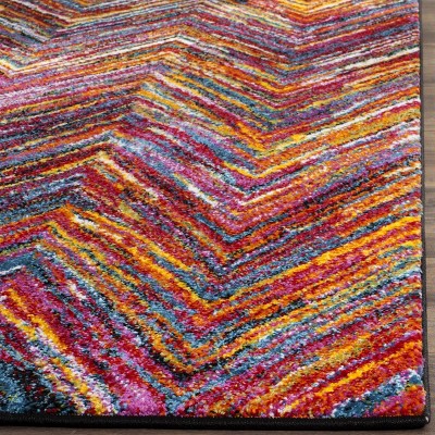 Aruba Multicolor Chevron 4' x 6' Synthetic Area Rug