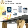 10'x10' Outdoor Gazebo, Patio Aluminum Hardtop Gazebo Canopy with  Mosquito Netting and Privacy Screens for Backyard, Garden -ModernLuxe - 4 of 4