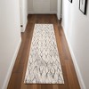 HomeRoots 8' Gray And Ivory Geometric Runner Rug - 2 of 4
