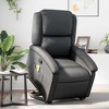 vidaXL Black Leather Power Lift Recliner Chair with Massage and Manual Recline, Comfortable Foam Padded Armchair for Elderly - 2 of 4