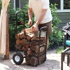 Sunnydaze Indoor/Outdoor Steel Rolling Firewood Log Cart Carrier with Wheels - 1/8 Face Cord - Black - 3 of 4