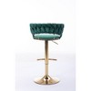 SKRAN Velvet Swivel Bar Stool Set of 2 Adjustable 360° Swivel Bar Height Chair Woven Hollow Back For Kitchen Island, Cafe, Pub, Bar Counter - 3 of 4