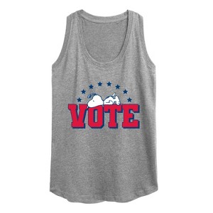 Women's - Peanuts - Vote Snoopy Graphic Racerback Tank - 1 of 4