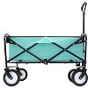 VYNXARIA Collapsible Foldable Wagon Cart with strapping system Beach Wagon Utility Cart Utility Wagon Grocery Cart,Blue - 2 of 4