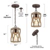 LNC Quaint 1-Lights 6.5" Farmhouse Cylinder Mini Pendant  Lights, Distressed Greyish White Wood and Rustic Bronze - 3 of 4