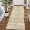 Washable Area Rugs for Living Room Bedroom Modern Geometric Stripes Rug Non Slip Non Shedding Throw Rugs - 2 of 4