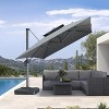 PURPLE LEAF Outdoor Cantilever Umbrellas with Base Large Patio Umbrella Offset Umbrella 360 Degree Rotation - 3 of 4