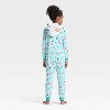 Girls' Squishmallow Holiday Long Sleeve Union Suit - Aqua Blue - 2 of 3