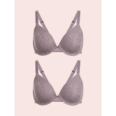 Leading Lady The Paulette - Underwire Allover Lace Nursing Bra 2-pack In  Baked Blush Tone Quail 2pk, Size: 36d : Target