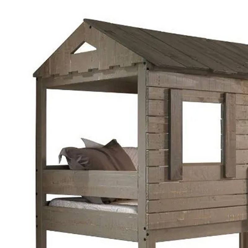 77&#34;Bunk Bed Darlene Loft and Bunk Bed Rustic Gray - Acme Furniture, 5 of 9