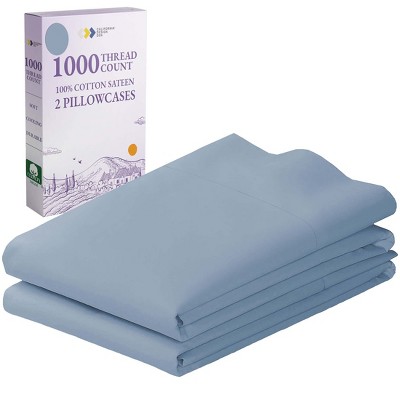 Luxury 1000 Thread Count Pillowcase Set, 100% Cotton Sateen by California Design Den
