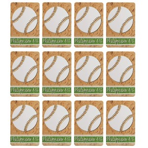 White Baseball Philippians 4:13 2.5 x 4 Cardstock Bookmark Pack of 12 - 1 of 2